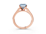 Rose gold Fancy Blue Asscher  Cut Channel Set Solitaire Engagement Ring with Four-Prong Setting_3