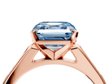 Rose gold Fancy Blue Asscher  Cut Channel Set Solitaire Engagement Ring with Four-Prong Setting_4