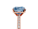 Rose gold Fancy Blue Asscher  Cut Channel Set Solitaire Engagement Ring with Four-Prong Setting_5