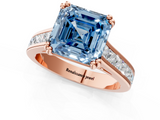 Rose gold Fancy Blue Asscher  Cut Channel Set Solitaire Engagement Ring with Prong Setting_1