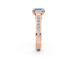 Rose gold Fancy Blue Asscher  Cut Channel Set Solitaire Engagement Ring with Prong Setting_2