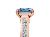 Rose gold Fancy Blue Asscher  Cut Channel Set Solitaire Engagement Ring with Prong Setting_5