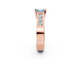 Rose gold Fancy Blue Asscher Cut Cut Channel Set Solitaire Ring with Four-Prong Setting_2