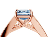 Rose gold Fancy Blue Asscher Cut Cut Channel Set Solitaire Ring with Four-Prong Setting_4