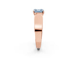 Rose gold Fancy Blue Asscher Cut Cut Diamond Channel Set Solitaire Ring with Four-Prong Setting_2