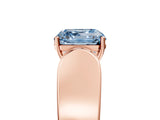 Rose gold Fancy Blue Asscher Cut Cut Diamond Channel Set Solitaire Ring with Four-Prong Setting_5