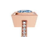 Rose gold Fancy Blue Asscher Cut-Cut Diamond Halo Engagement Ring with Pave Band and Prong Setting_5