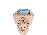 Rose gold Fancy Blue Asscher Cut Cut Halo Diamond Infinity Band with Four-Prong Setting_5
