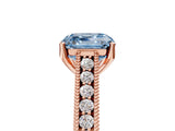 Rose gold Fancy Blue Asscher Cut Cut Pave Band Milgrain Solitaire Ring_5