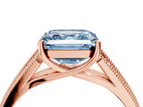 Rose gold Fancy Blue Asscher Cut Cut Pave Split Shank Engagement Ring with Four-Prong Setting_4