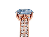 Rose gold Fancy Blue Asscher Cut Cut Pave Split Shank Engagement Ring with Four-Prong Setting_5
