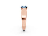 Rose gold Fancy Blue Asscher Cut Diamond Channel Set Solitaire Ring with Four-Prong Setting_14