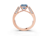 Rose gold Fancy Blue Asscher Cut Diamond Channel Set Solitaire Ring with Four-Prong Setting_15