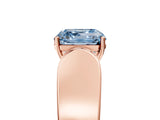Rose gold Fancy Blue Asscher Cut Diamond Channel Set Solitaire Ring with Four-Prong Setting_17