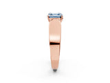 Rose gold Fancy Blue Asscher Cut Diamond Channel Set Solitaire Ring with Four-Prong Setting_26