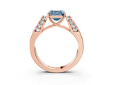 Rose gold Fancy Blue Asscher Cut Diamond Channel Set Solitaire Ring with Four-Prong Setting_27