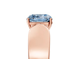 Rose gold Fancy Blue Asscher Cut Diamond Channel Set Solitaire Ring with Four-Prong Setting_29