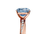 Rose gold Fancy Blue Asscher Cut Diamond Engagement Ring with Side Stone Accents and Four-Prong Setting_17