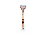 Rose gold Fancy Blue Asscher Cut Diamond Engagement Ring with Side Stone Accents and Four-Prong Setting_20