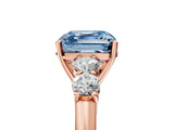 Rose gold Fancy Blue Asscher  Cut Diamond Five-Stone Prong Set White Gold Ring_29