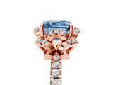 Rose gold Fancy Blue Asscher Cut Diamond Halo Pave Band with Four-Prong Setting_20