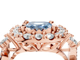 Rose gold Fancy Blue Asscher Cut Diamond Halo Ring with Pavé Band and Four-Prong Setting_21