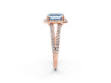 Rose gold Fancy Blue Asscher Cut Diamond Halo Split Shank Engagement Ring_41