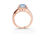 Rose gold Fancy Blue Asscher Cut Diamond Halo Split Shank Engagement Ring_42