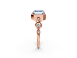 Rose gold Fancy Blue Asscher  Cut Diamond Milgrain Marquise Band with Prong Setting_5