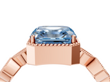 Rose gold Fancy Blue Asscher  Cut Diamond Milgrain Marquise Band with Prong Setting_7