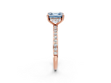 Rose gold Fancy Blue Asscher  Cut Diamond Pavé Band Ring with Four-Prong Setting_24