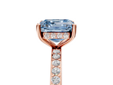 Rose gold Fancy Blue Asscher  Cut Diamond Pavé Band Ring with Four-Prong Setting_27