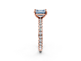 Rose gold Fancy Blue Asscher  Cut Diamond Pavé Band with Four-Prong Setting_20