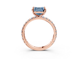 Rose gold Fancy Blue Asscher  Cut Diamond Pavé Band with Four-Prong Setting_21