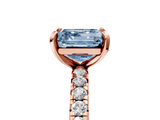 Rose gold Fancy Blue Asscher  Cut Diamond Pavé Band with Four-Prong Setting_23