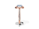 Rose gold Fancy Blue Asscher Cut Diamond Pavé Halo Ring with Four-Prong Setting_47