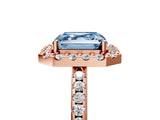 Rose gold Fancy Blue Asscher Cut Diamond Pavé Halo Ring with Four-Prong Setting_51