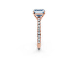 Rose gold Fancy Blue Asscher Cut Diamond Pavé Solitaire Engagement Ring with Four-Prong Setting_40