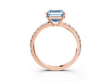 Rose gold Fancy Blue Asscher Cut Diamond Pavé Solitaire Engagement Ring with Four-Prong Setting_41