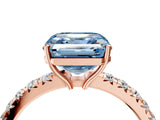 Rose gold Fancy Blue Asscher Cut Diamond Pavé Solitaire Engagement Ring with Four-Prong Setting_42