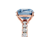 Rose gold Fancy Blue Asscher Cut Diamond Pavé Solitaire Engagement Ring with Four-Prong Setting_43