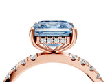 Rose gold Fancy Blue Asscher Cut Diamond Pave Band Solitaire Ring with Four-Prong Setting_21
