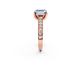 Rose gold Fancy Blue Asscher  Cut Diamond Pave Band with Four-Prong Setting_40