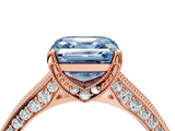 Rose gold Fancy Blue Asscher  Cut Diamond Pave Band with Four-Prong Setting_41