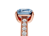 Rose gold Fancy Blue Asscher  Cut Diamond Pave Band with Four-Prong Setting_42