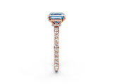 Rose gold Fancy Blue Asscher  Cut Diamond Ring with Pavé Band and Four-Prong Setting_19