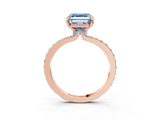 Rose gold Fancy Blue Asscher  Cut Diamond Ring with Pavé Band and Four-Prong Setting_20