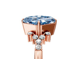 Rose gold Fancy Blue Asscher Cut Diamond Ring with Side Stones and Four-Prong Setting_63