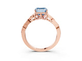Rose gold Fancy Blue Asscher Cut Diamond Solitaire Celtic Knot Ring with Four-Prong Setting_37