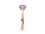 Rose gold Fancy Blue Asscher Cut Diamond Solitaire Engagement Ring with Cathedral Setting and Four-Prong Mount_26